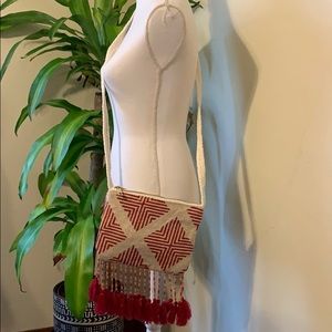 Merona Crossbody bag with beaded tassels